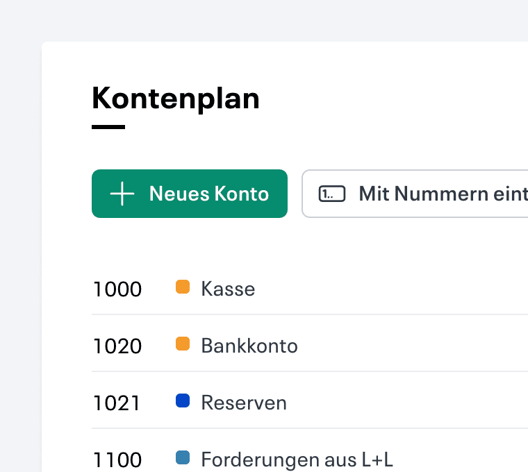 Kontenplan frei erstellen und bearbeiten
