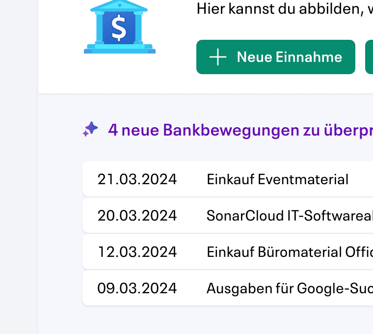 Automatisch mit AI generierte Buchungsvorschläge