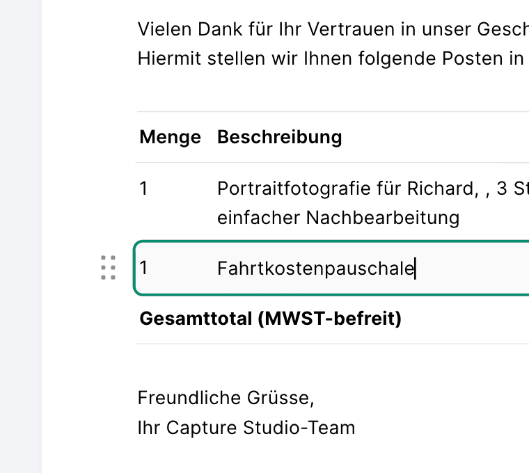 Rechnungen blitzschnell bearbeiten im visuellen Editor